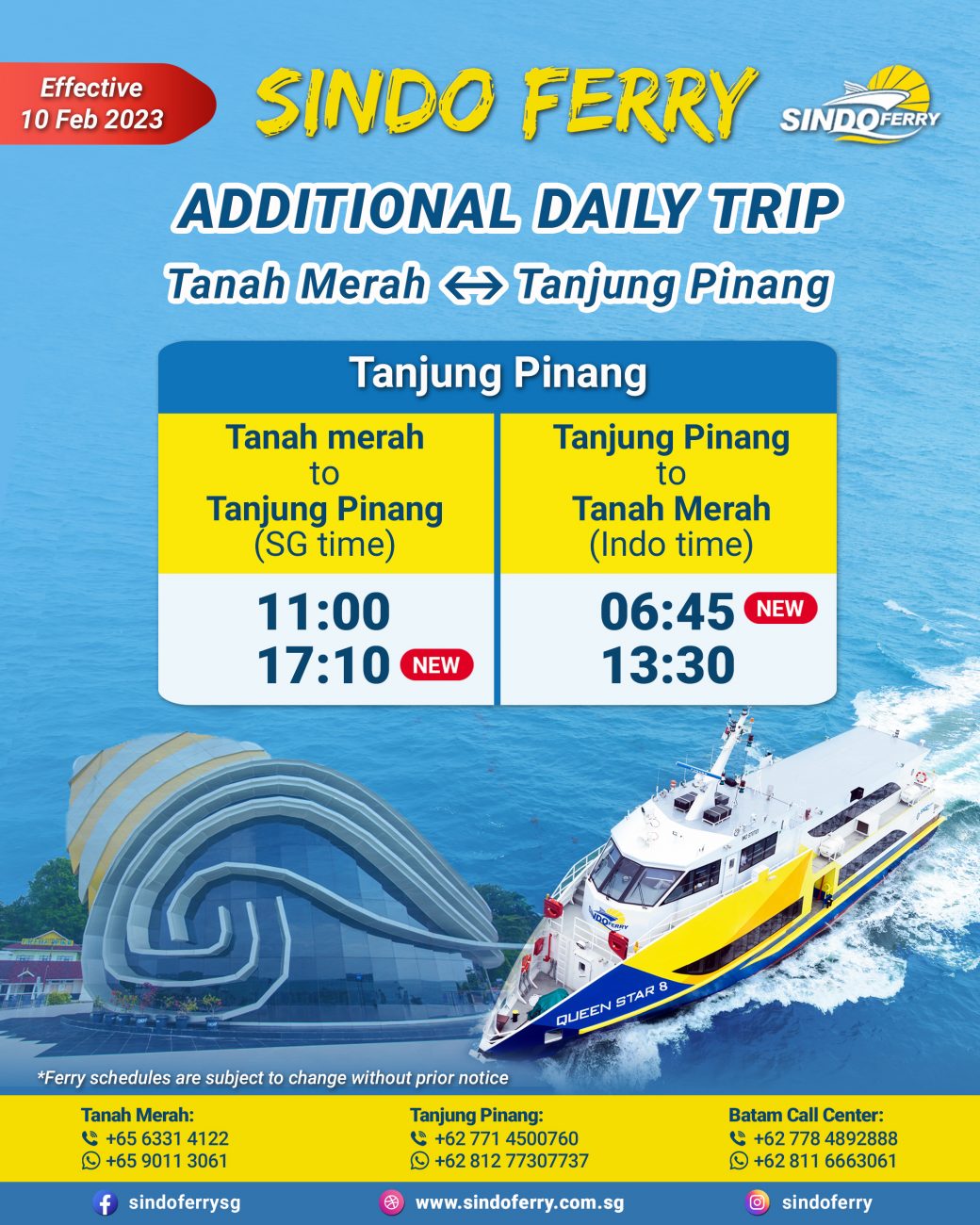 (EVoucher) Tanjung Pinang Ferry Tickets by Sindo Ferry Flamingo